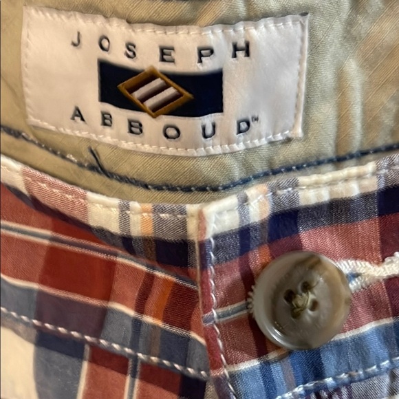 Joseph Abboud Men's Plaid Shorts in Red, Blue, and White - Picture 4 of 8